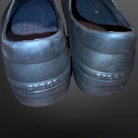 NWOB CROCS Unisex Duel Comfort On The Clock Black Work Slip Ons Size W9 - Picture 3 of 6